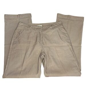 Sundance Wide Leg Cuffed Linen Blend Trouser Dress Pants Blush Purple Sz 10